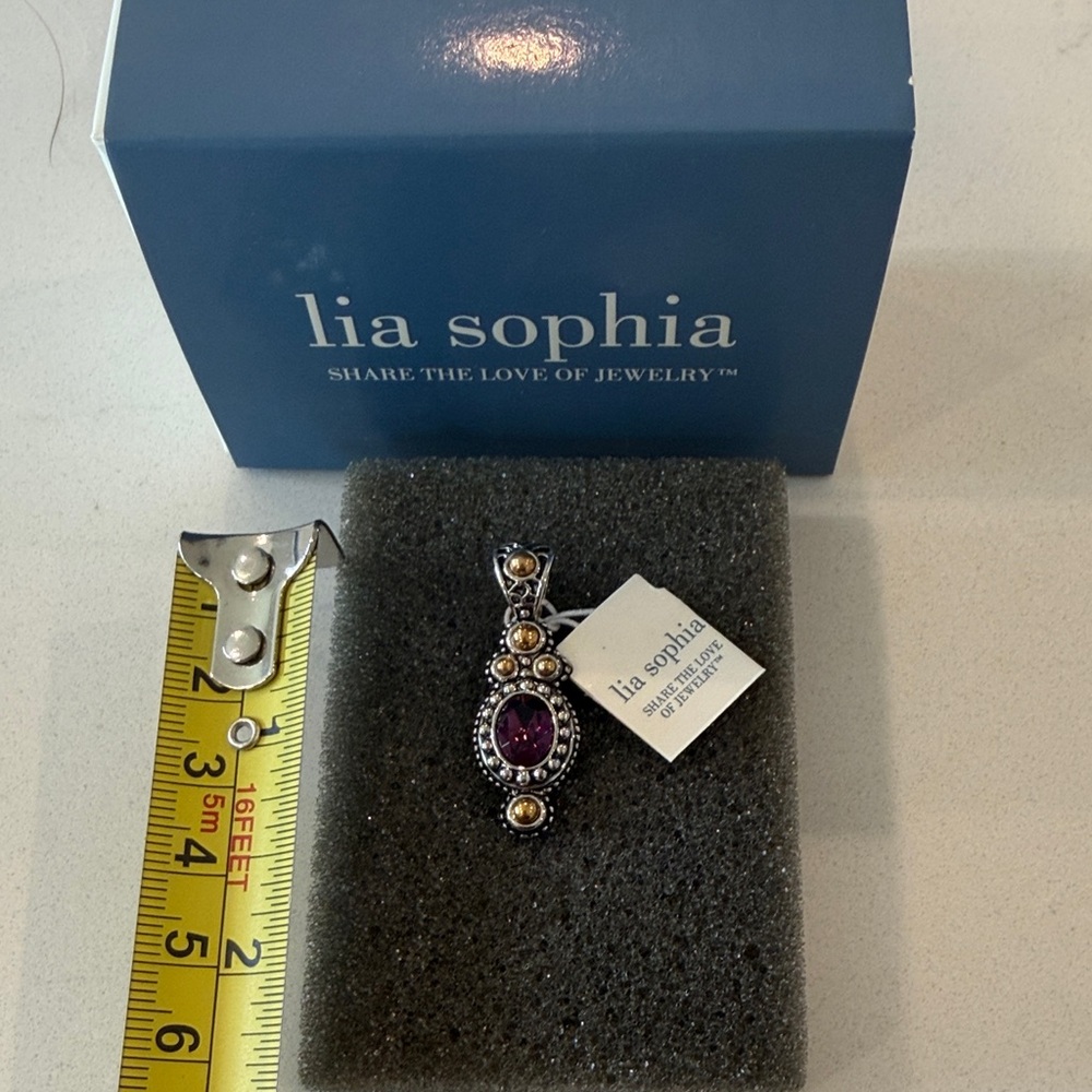 Lia Sophia Purple and Gold Filigree Pendant